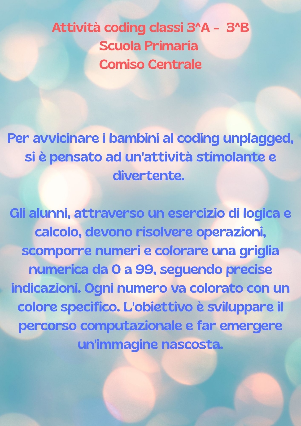 Descrizione coding 3 A-B Comiso Centrale