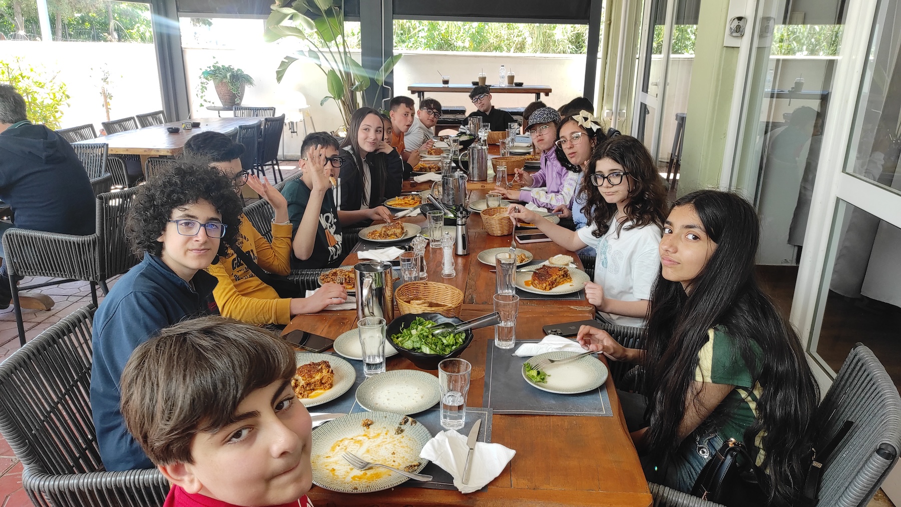 At the hotel restaurant